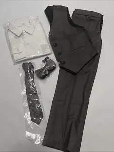 Happy Dolphin Boys 3-pc Suit Set with Vest Pants White Dress Shirt Neck Tie Bow - Picture 1 of 21