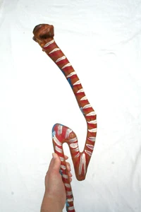 WILLY WONKA CANE PATRIOTIC Jr CHARLIE FAST FOLK ART DR SEUSS USA WALKING STICK - Picture 1 of 16