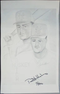 1993 -BUTCH HUSKEY- NY METS Signed/Autograph/Auto Baseball Lithograph Print - Picture 1 of 1