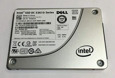Intel 200GB SSD 2.5" 6Gb/s SATA Solid  Drive Model: SSDSC2BX200G4R DP/N: 3481G - Image 1 of 2