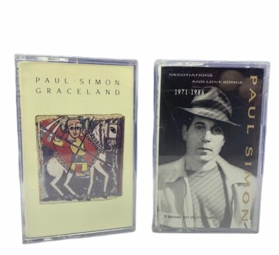Cassette tape music song vtg mixed lot pair set Paul Simon graceland negotiation - Image 1 of 3