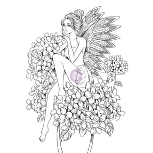 Planificador de colorear de medios mixtos Prima Princesses - Angélica - estampilla adhesiva de 7"" x 5 - Imagen 1 de 1