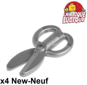 LEGO 4x Minifig Utensil Scissors Hair Silver/Flat Silver 18920 New - Picture 1 of 1