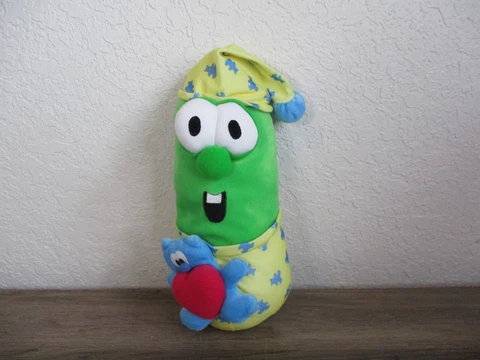 Veggie Tales Larry Cucumber Pajamas PJs Singing Lights Lullaby Plush Doll Works Cover