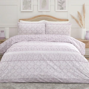 Dreams And Drapes Design Aden Cotton Rich Polycotton Duvet Cover Set in Plum