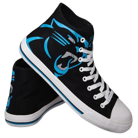 Carolina Panthers NFL Men's High Top Big Logo Canvas Shoes FREE SHIP Cover
