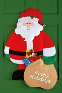 34"L Santa Door Hanging Jingle Bell Hat 2-Dimensional Christmas Home Decor - Picture 1 of 1