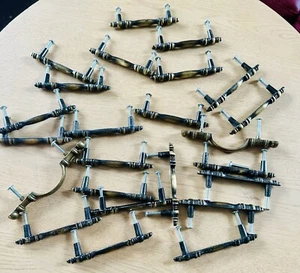 24 vtg lot kitchen drawer cabinet door pulls brass gold dresser Furniture 3” Ctc - Picture 1 of 6