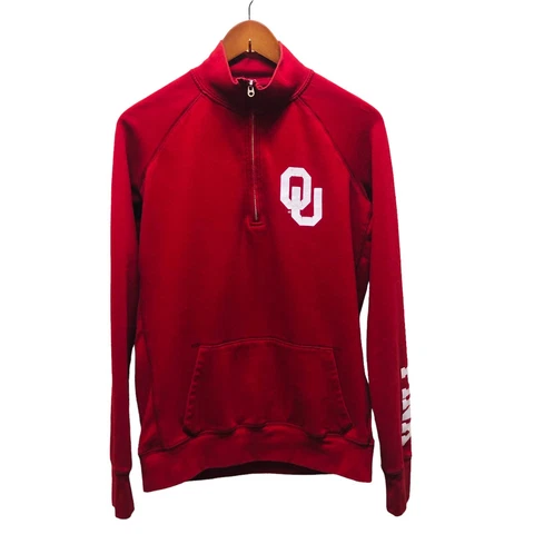 Oklahoma Sooners Quarter Zip Pullover Victoria’s Secret Pink Size Medium S5 Cover