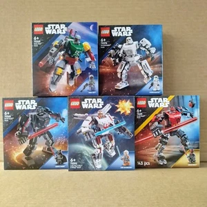 LEGO Star Wars Mech Lot x 5 DARTH VADER & MAUL-BOBA FETT-STORMTROOPER-LUKE - NEW - Picture 1 of 8