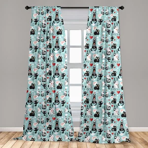Cat Lover Microfiber Curtains 2 Panel Set for Living Room Bedroom in 3 Sizes - Picture 1 of 2