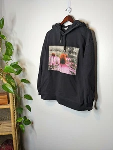 H&M X Helena Christensen Oversized Print Black Hoodie Size Medium M - Picture 1 of 8