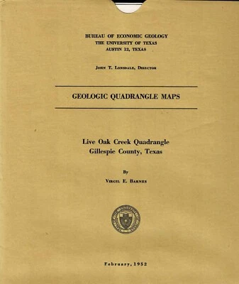 Geologic Map: Live Oak Creek Quadrangle, Texas - Image 1 of 2
