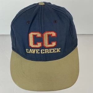 Vintage Rare CC Cave Creek Hat Cap Two Tone Embroidered Adjustable Buckle - Picture 1 of 14