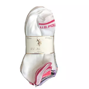 U.S. Polo Assn. 10 Paar Damensocken niedrig geschnitten feuchtigkeitskontrollierend Schuhgröße 4-10 neu mit Etikett - Bild 1 von 6