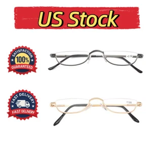 Unisex Retro Halbmond Lesebrille Halbgestell Federscharniere Lesebrille +1,0~3,5 - Bild 1 von 14