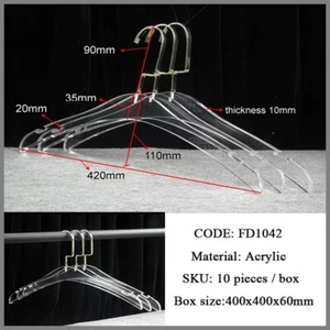 10pcs Per Pack Wardrobe Storage Clear Hanger or Clothing Store Clothes Hangers - Picture 1 of 12