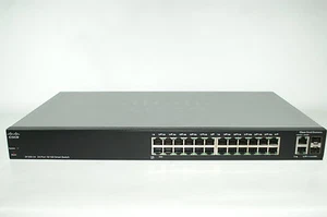 Cisco 24 Port Smart Switch SF200-24 with 2 Combo Mini-GBIC Ports SLM224GT 10/100 - Picture 1 of 3