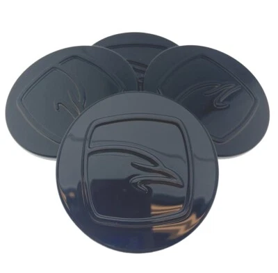 HAWKE OSPREY 75mm BLACK ALLOY WHEEL CENTRE CAPS fits LAND ROVER DEFENDER 90 110 - Image 1 of 4