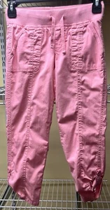 SO Girls Pink Drawstring Capri Pants with Pockets & Roll Tab Hem Size 8 New - Picture 1 of 7