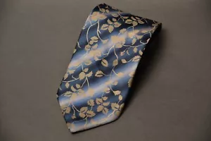Aurelio Valentino Italy Necktie 100% Polyester Blue Shades & Floral pattern 58" - Picture 1 of 4