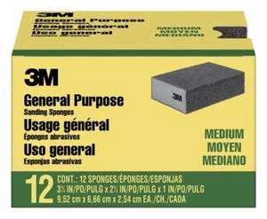 3M General Purpose Sanding Sponge CP002-12P, Block, Medium, 12/pk, 4 pks S5 - Picture 1 of 1