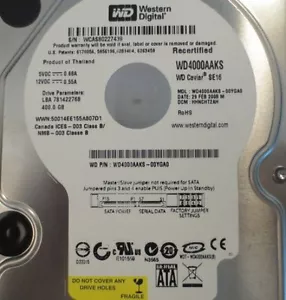WD4000AAKS-00YGA0 400gb Sata Desktop Drive - Picture 1 of 1
