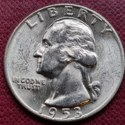 1953 D Washington Quarter 25c Silver BU UNC Uncirculated Denver #95101 - Image 1 of 2