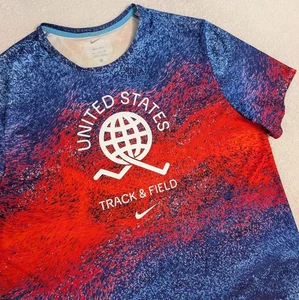Nike Miller Team USA Herren Laufshirt Dri-Fit Blau Rot Größe XL FJ3411-635 - Bild 1 von 9