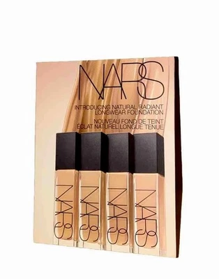 NARS Natural Radiant Longwear Foundation Samples (8 LIGHT Shades) Card Sampler - Image 1 of 4