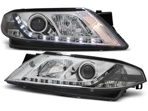 faros para RENAULT LAGUNA 2 2001 2002 2003 2004 2005 luz diurna negro LHD - Imagen 1 de 1