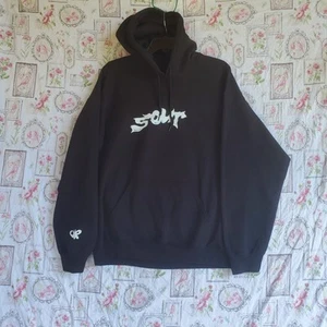Olivia Rodrigo Sour Hoodie L Black Distressed Pullover oversized Sweatshirt - Picture 1 of 6