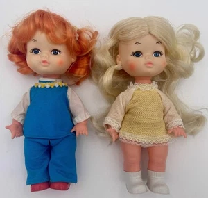 Playmates anni 70 Hong Kong biondi e rossi capelli lunghi 9” plastica 5092 bambole bambino - Foto 1 di 10