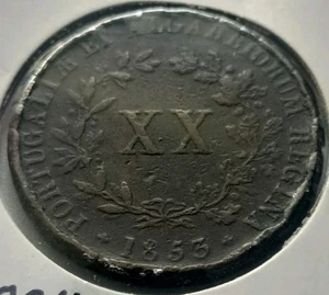 Portugal - 20 Reis 1853 - Maria II - XF - Picture 1 of 4
