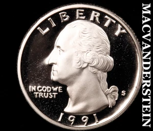 1991-S Washington Quarter-Choice Gem Proof Lustrous No Reserve #KLB1913 - Picture 1 of 2