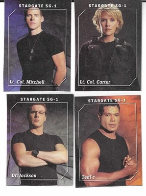 2005 sci-fi channel & t.v. guide stargate sg-1 set of 4 rare profile promo cards - Image 1 of 2