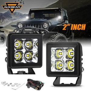 AUXBEAM 2X 2"Inch LED Cube Pods Work Lights Spot Fog Lamps For Hummer H2 H3 H3T - Picture 1 of 12