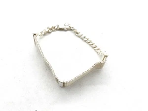 GUCCI 925 Sterling Silver Mesh Chain Bracelet Logo Plate Italy Very Good Cond - Picture 1 of 13