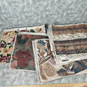 12 lb Lot ~105 Vintage Upholstery Fabric Samples 17x13 Tapestry Swatches Craft - Picture 1 of 7