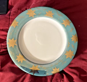 Platos de postre estrella verde y dorada de repuesto Japón ~ hechos para Macy & Co - Imagen 1 de 3