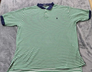 Polo Ralph Lauren camicia uomo XL vintage anni 90 a righe verde manica corta preppy - Foto 1 di 11