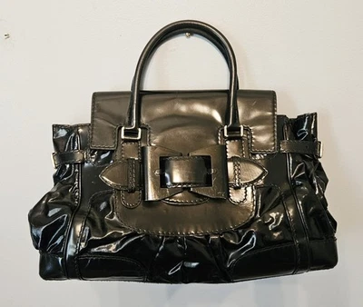 Bolso de Mano Gucci Charol Negro Queen Bow Bolso de Hombro Monedero Foto 1 de 4