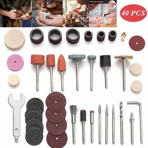 Rotary Tool Attachment Kit for Grinding Polishing 40pcs Mini Drill Accessories - Picture 1 of 11