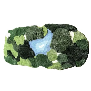 3x5 Feet 3D Moss Rug,Shag Carpet Tropical Area Rugs Non Slip Turf Rug Indoor ... - Picture 1 of 9