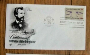 ALEXANDER GRAHAM BELL INVENTOR TELEPHONE 1976 ARTCRAFT CACHET FDC UNADDR - Picture 1 of 1