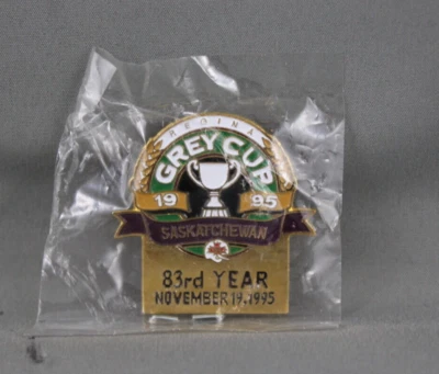 Vintage CFL Pin (VTG) - 1995 Grey Cup Logo - Stamped Pin - Image 1 of 3