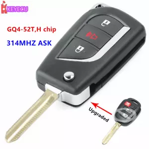 Llavero remoto abatible mejorado para TOYOTA RAV4 Highlander Tacoma GQ4-52T (chip H) - Imagen 1 de 3