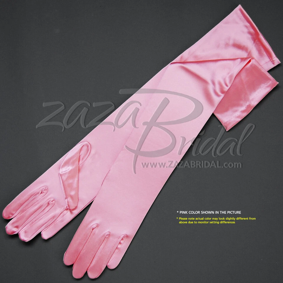 Guantes de vestir de satén elásticos brillantes de 19,5" de largo 12BL - varios colores Foto 1 de 1