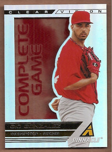 2013 (NATIONALS) Pinnacle Clear Vision Pitching Complete Game #3 Gio Gonzalez
