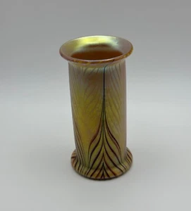 Steven Lundberg Glaskunst | irisierende Pulled Feather Vase | signiert 2001 - Bild 1 von 7